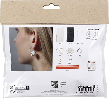 Creativ company mini hobby set bijoux, boucles d'oreilles, noir, blanc, 1 boîte