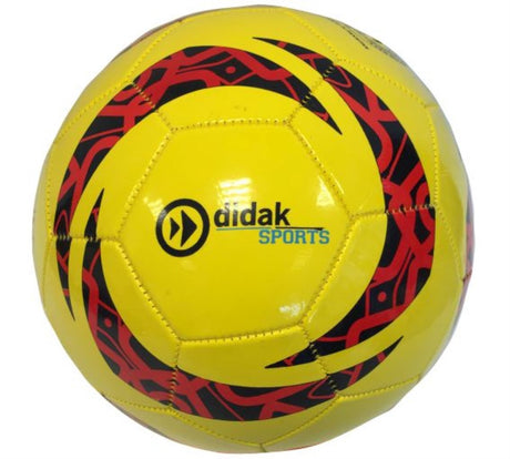Braet football cuir taille 5 non gonflé - rouge jaune noir