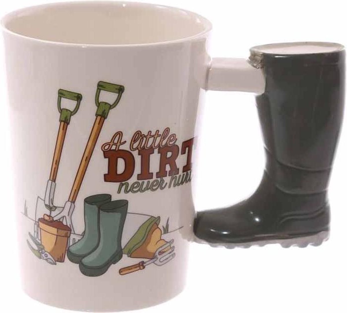 Tasse en céramique avec poignée en forme de botte en caoutchouc
