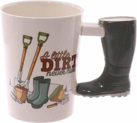 Tasse en céramique avec poignée en forme de botte en caoutchouc
