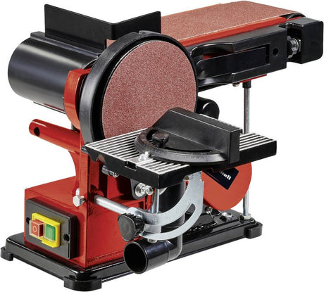 Ponceuse électrique à bande et à disque Einhell tc-us 380 - 380 W - vitesse de la bande abrasive 292 m min - vitesse de la ponceuse à disque 1 450 t min - incl. 1x bande abrasive K80 et 1x disque abrasif K80