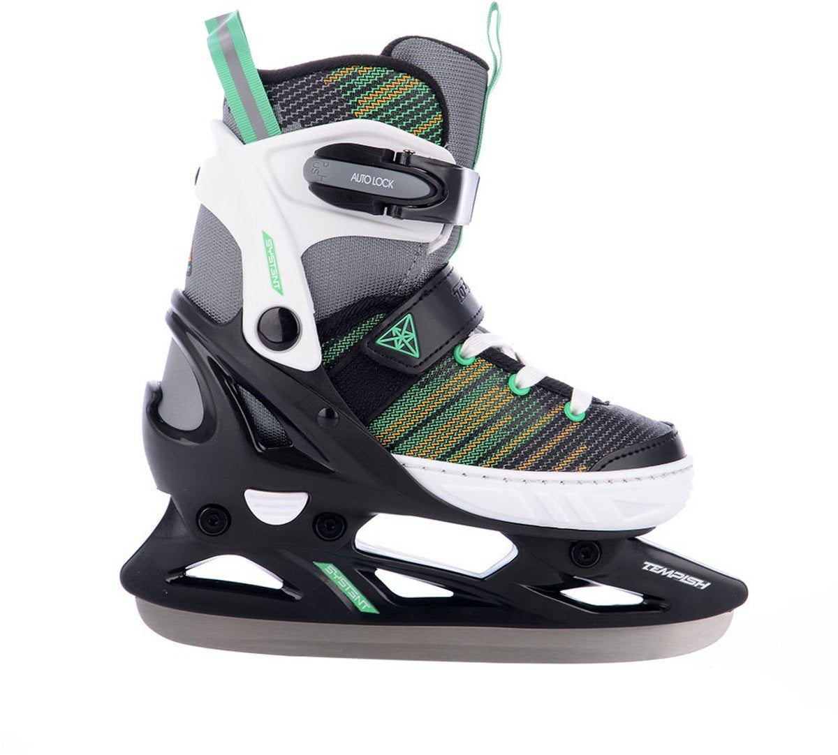 Tempish – system ice – patins réglables – patins pour enfants – noir et blanc – coupe réglable pour la croissance, doublure chaude – taille 33-36