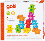 Goki Colors en bois Game d'empilement d'ours, 9dlg.