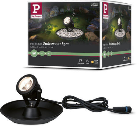 Paulmann plug shine LED spot lampe de bassin spot séparé IP68 3000K 4W noir