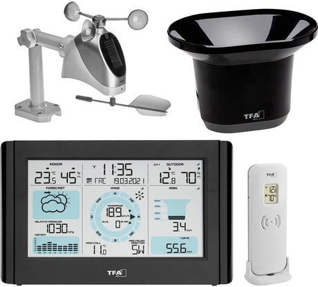 Tfa dostmann météo pro 35.1161.01 station météo sans fil prévisions pour 12 à 24 heures nombre de capteurs max. : 3