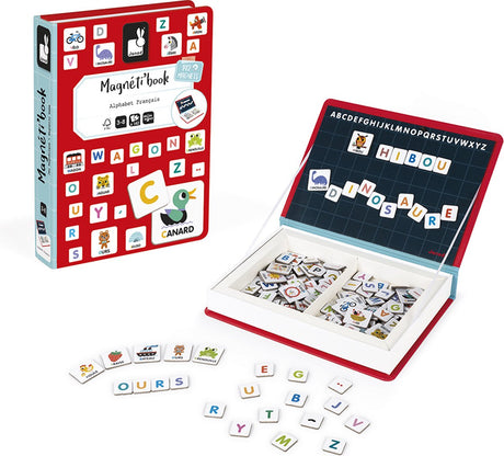 Janod - livre magnétique - alphabet français - coffret de jeu livre magnétique
