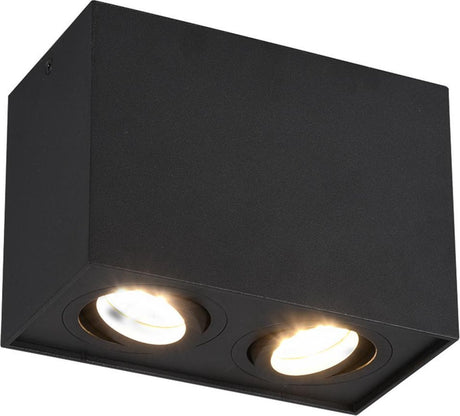 Trio biscuit - plafonnier - noir mat - excl. 2x gu10 35w