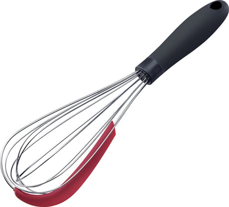 Fouet Westmark avec grattoir - fouet pratique pour mélanger la pâte, les sauces et autres aliments, poignée ergonomique - acier inoxydable, silicone