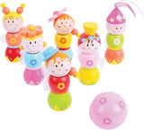 Jeu de quilles en bois Bigjigs princesses, 7 pièces.