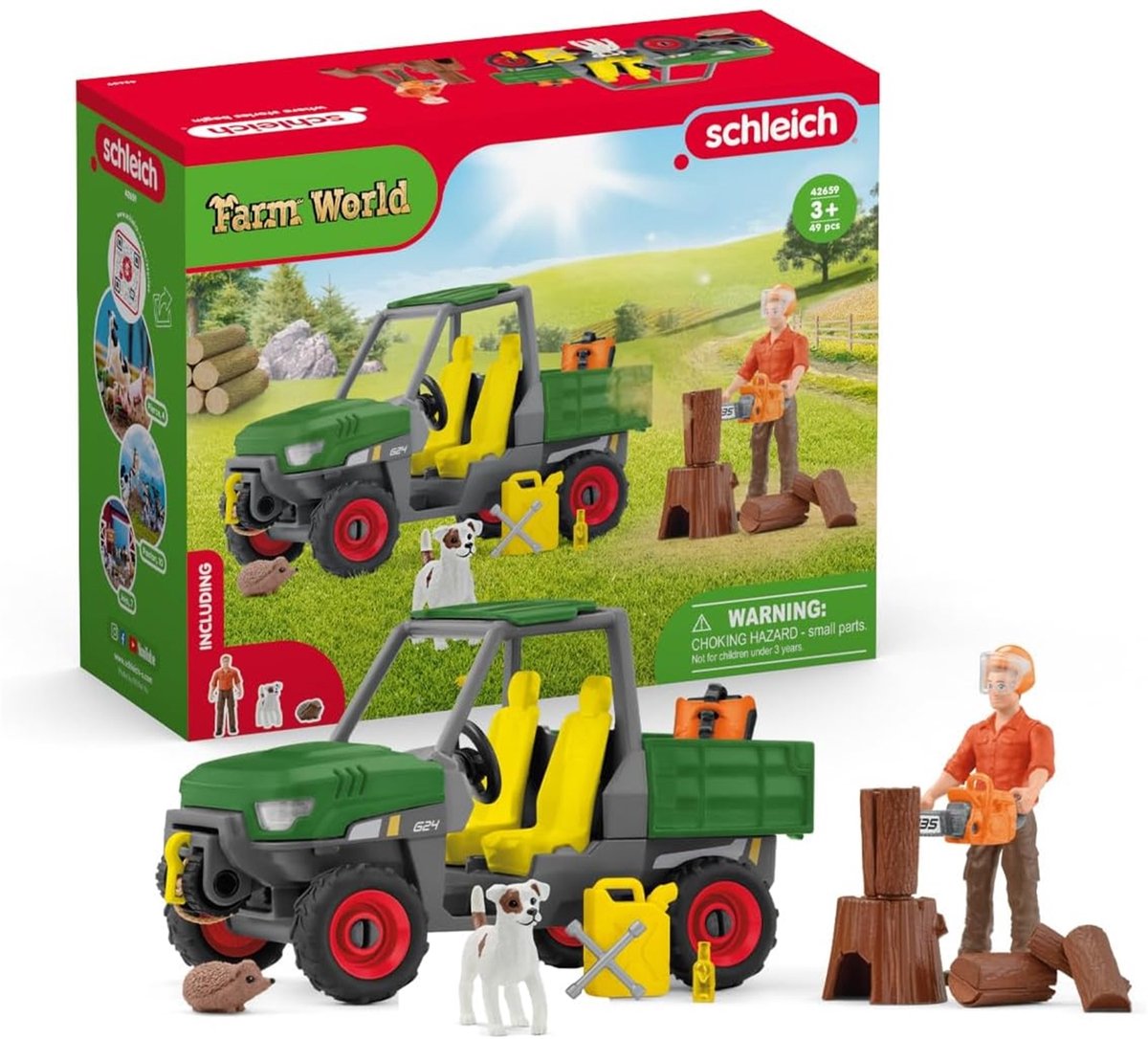 Schleich Farm World Houtzager avec véhicule 42659