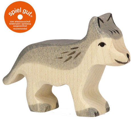 Animaux de la forêt Holztiger - loup petit - 7x2x5cm - figurine en bois - fait main