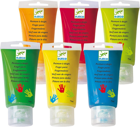 Djeco couleurs 6 tubes de peinture au doigt