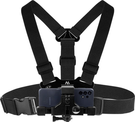 Maclean - sangle pectorale pour support d'appareil photo pour téléphone portable - universelle - noir
