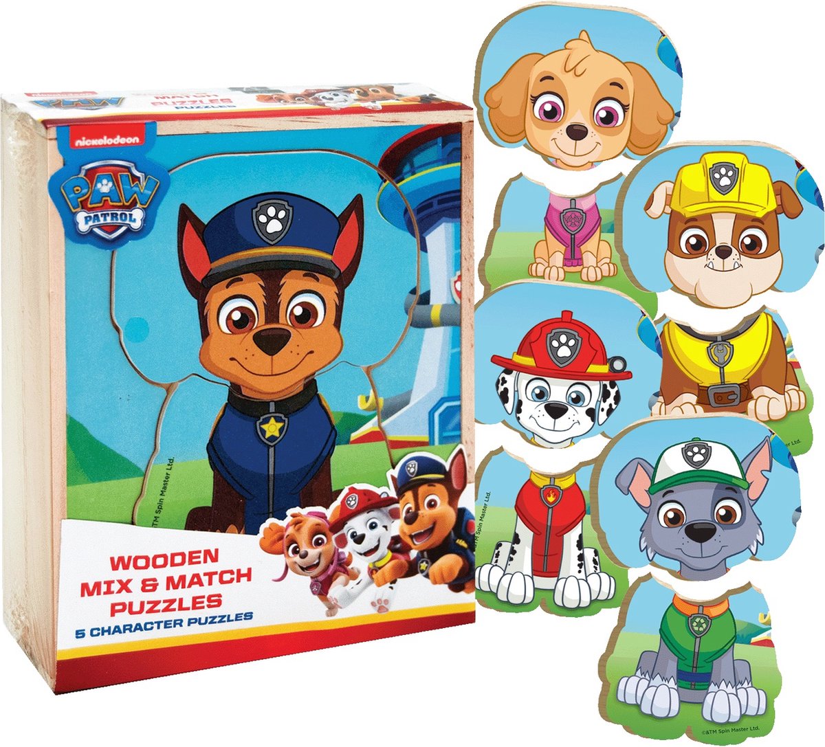 Puzzle en bois Paw Patrol sans marque sans marque - mix match