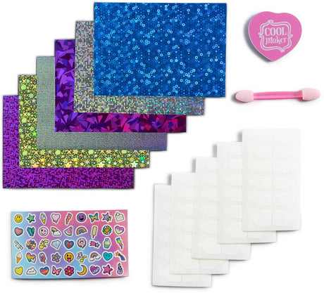 Cool Maker Go Glam Foil Nail Set avec 6 feuilles de paillettes et autocollants pour ongles pour 5 bricolage manucure jouets artisanaux
