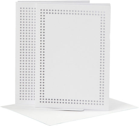 Cartes d'entreprise Creativ pour broder blanc, ensemble de 6