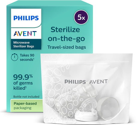Philips avent - sachets de stérilisation micro-ondes - stérilisation rapide - 5 pièces - scf297 05