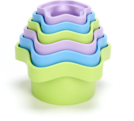 Gobelets empilables jouets verts - étoiles