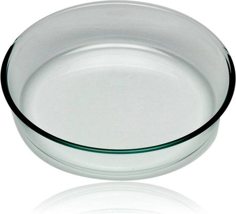Plat à four Pyrex rond bord droit 25cm verre