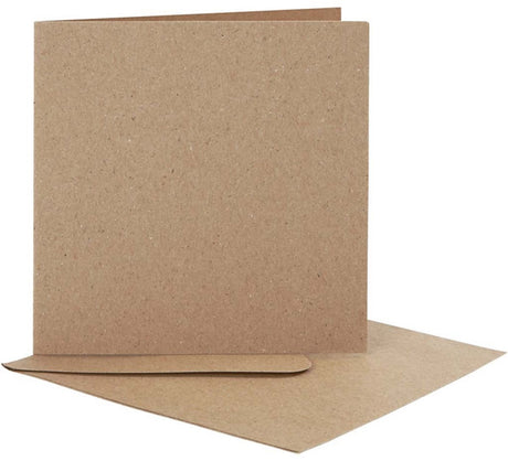 Cartes et enveloppes d'entreprise Creativ, format carte 12,5x12,5 cm, format enveloppe 13,5x13,5 cm, naturel, 10 sets 1 boîte