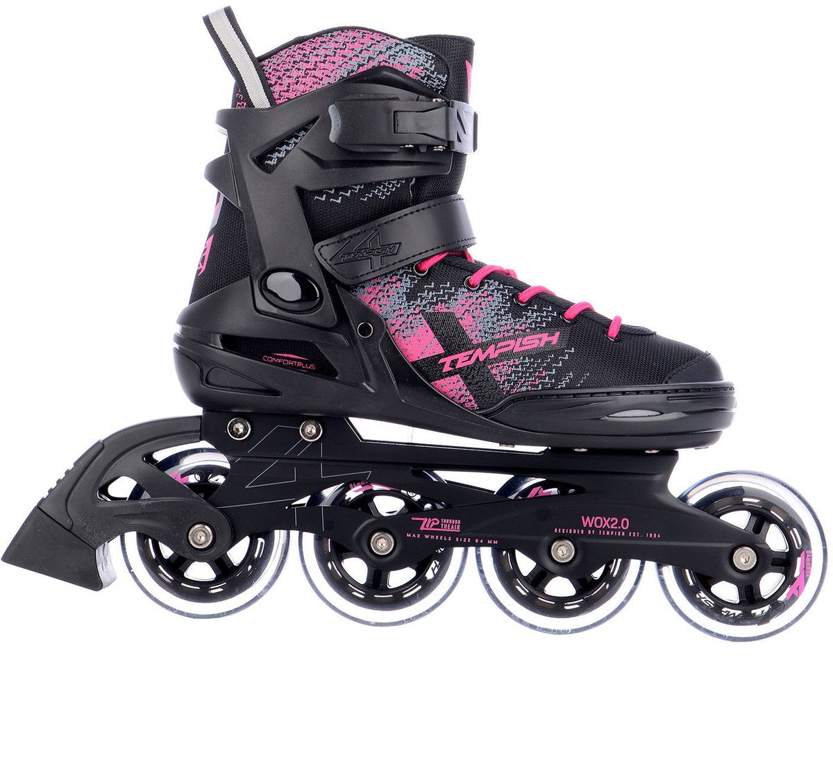 Tempish wox 2.0 84 patins à roues alignées femme noir rose 37