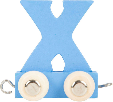 Small foot - train de lettres en bois bleu - x - 12 pièces
