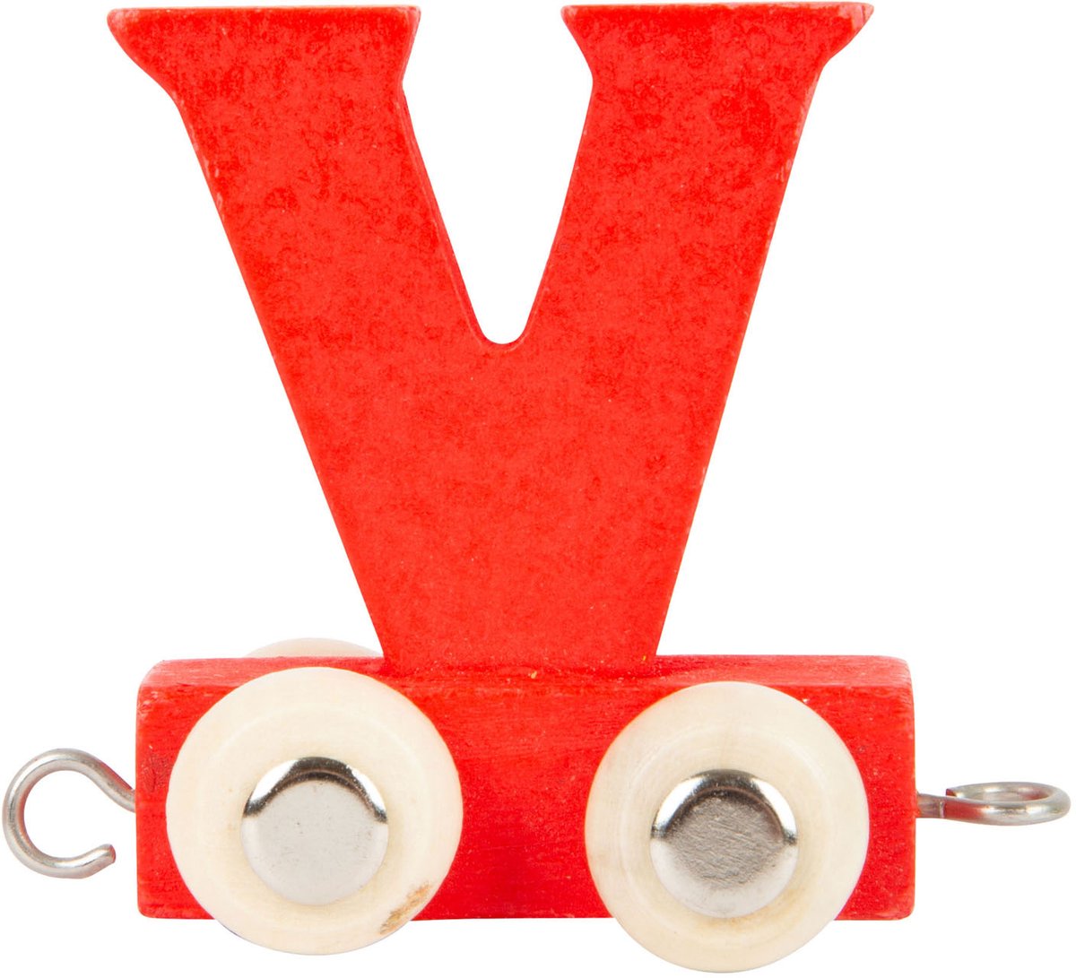 Small foot - train de lettres en bois rouge - v - 12 pièces