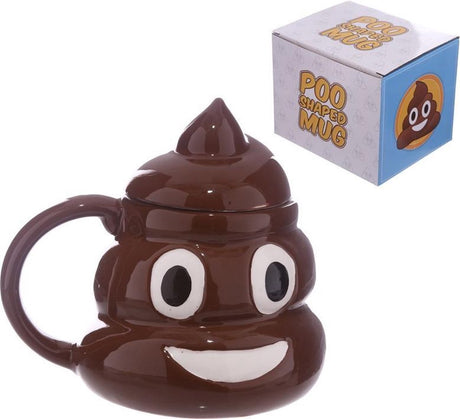 Tasse en céramique en forme d'étron émotive avec couvercle