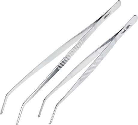 Pincettes de cuisson Westmark 2 - idéales pour un travail précis, surfaces de préhension dentelées pour une prise ferme, passent au lave-vaisselle, poignée ergonomique - acier inoxydable, 31062270