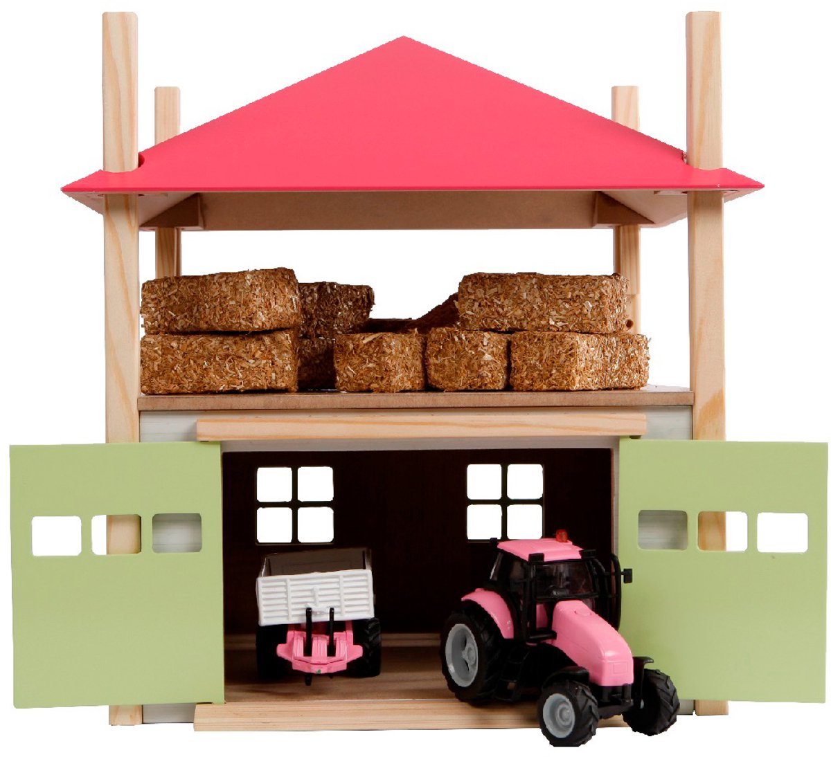 Kids Globe Globe Mountain de foin en bois avec rangement 1:32 rose
