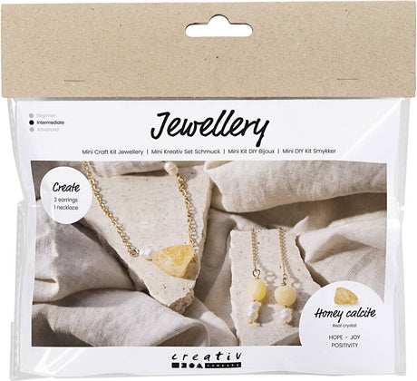Entreprise créative https : www.cchobby.nl mini-hobbyset-jewelry-honeycalcite-necklace-and-earrings-1-box