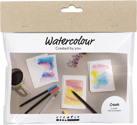 Creativ company mini hobby set aquarelle, cartes et enveloppes, 1 boîte