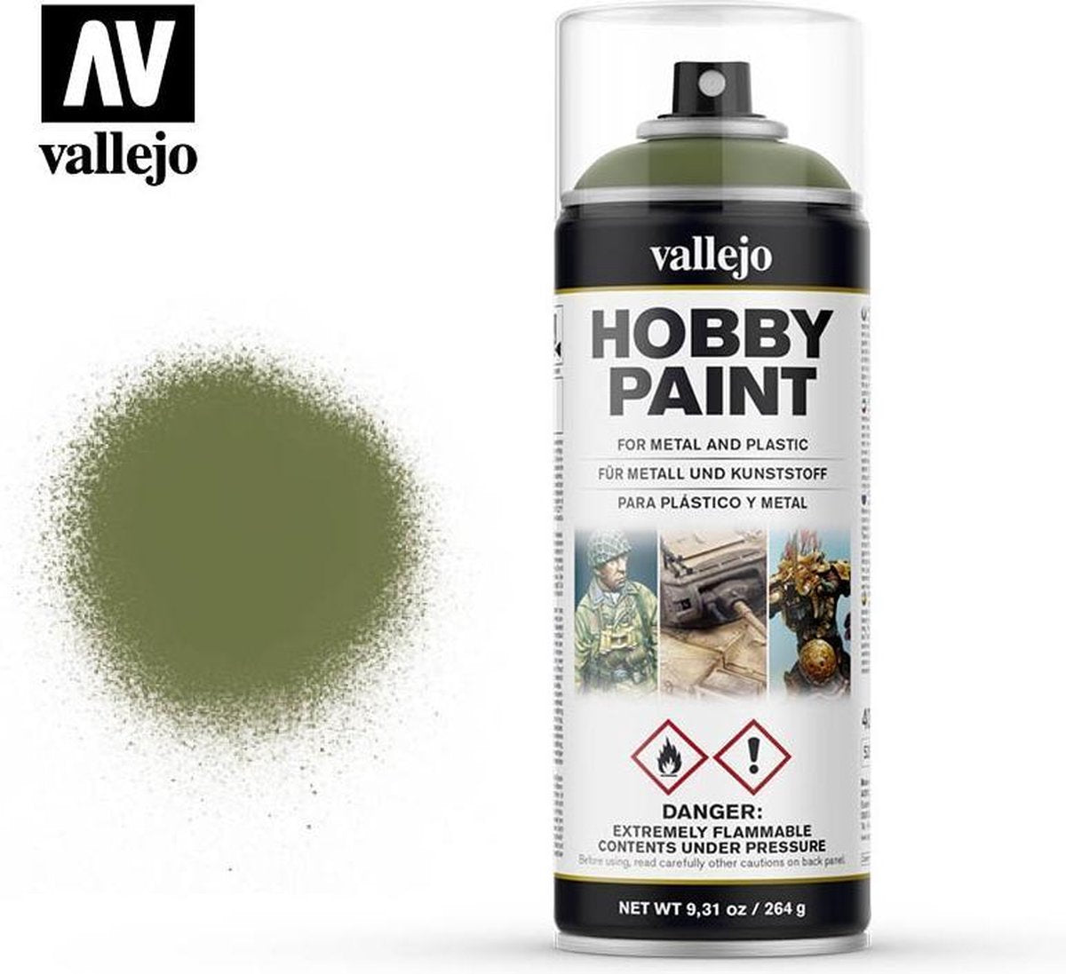 Vallejo val28027 - apprêt vert gobelin - peinture à pulvériser 400 ml