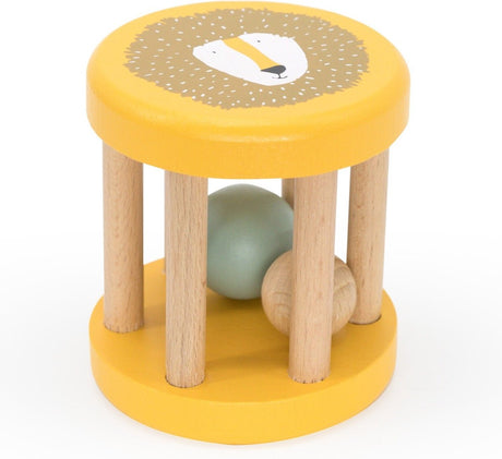Hochet roulant en bois Trixie - mr. lion - premier jouet de bébé - cadeau de maternité - pour garçons filles