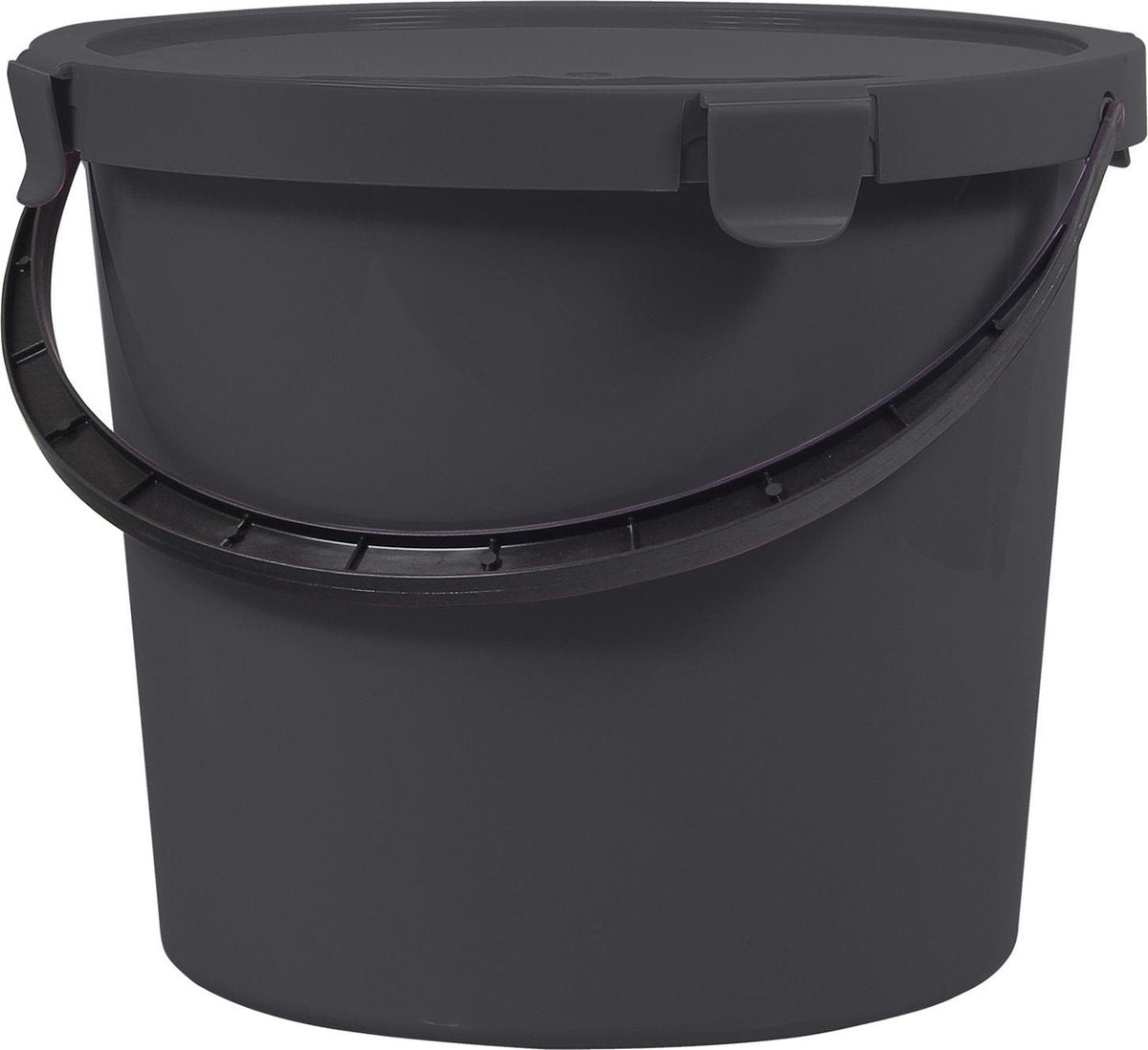 Plast team berry - seau avec couvercle - gris foncé 10l