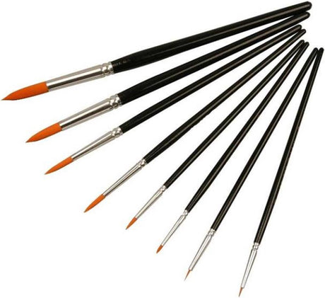 Pinceaux Creativ Company Gold Line, taille 0+1+2+4+8+12+18+22, l: 16,5-21 cm, l: 1-8 mm, ronds, 8 pièces 1 boîte