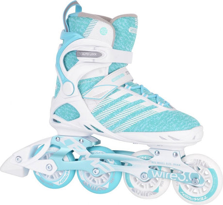 Tempish wire 3.0 84 rollers en ligne femme - roues 4x84mm - rollers fitness - blanc bleu - taille 39