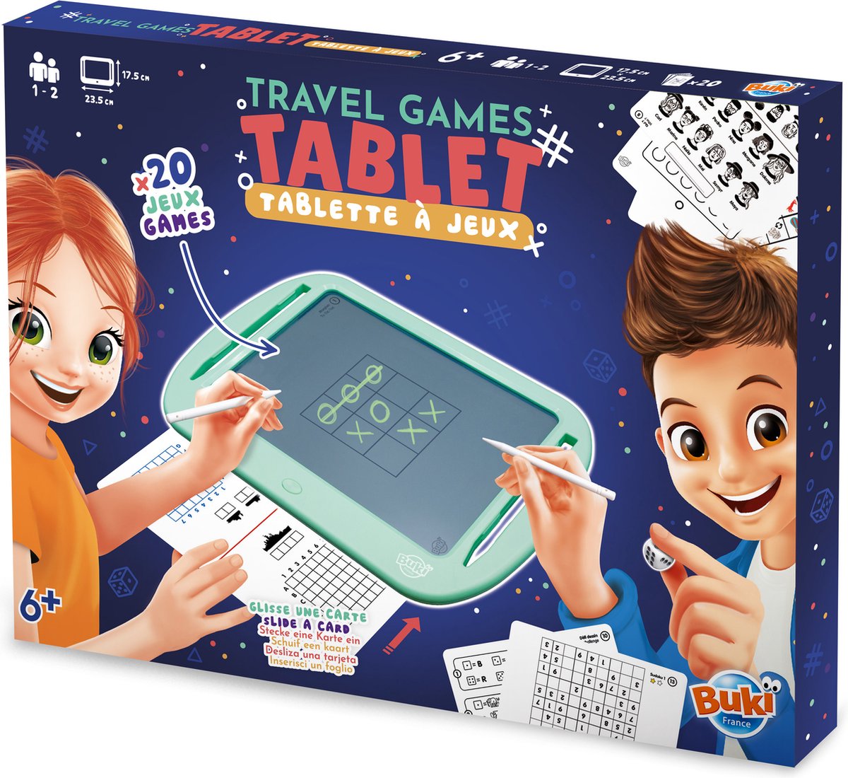 Buki France Buki - tableau d'écriture avec 20 jeux de société - jeux de voyage
