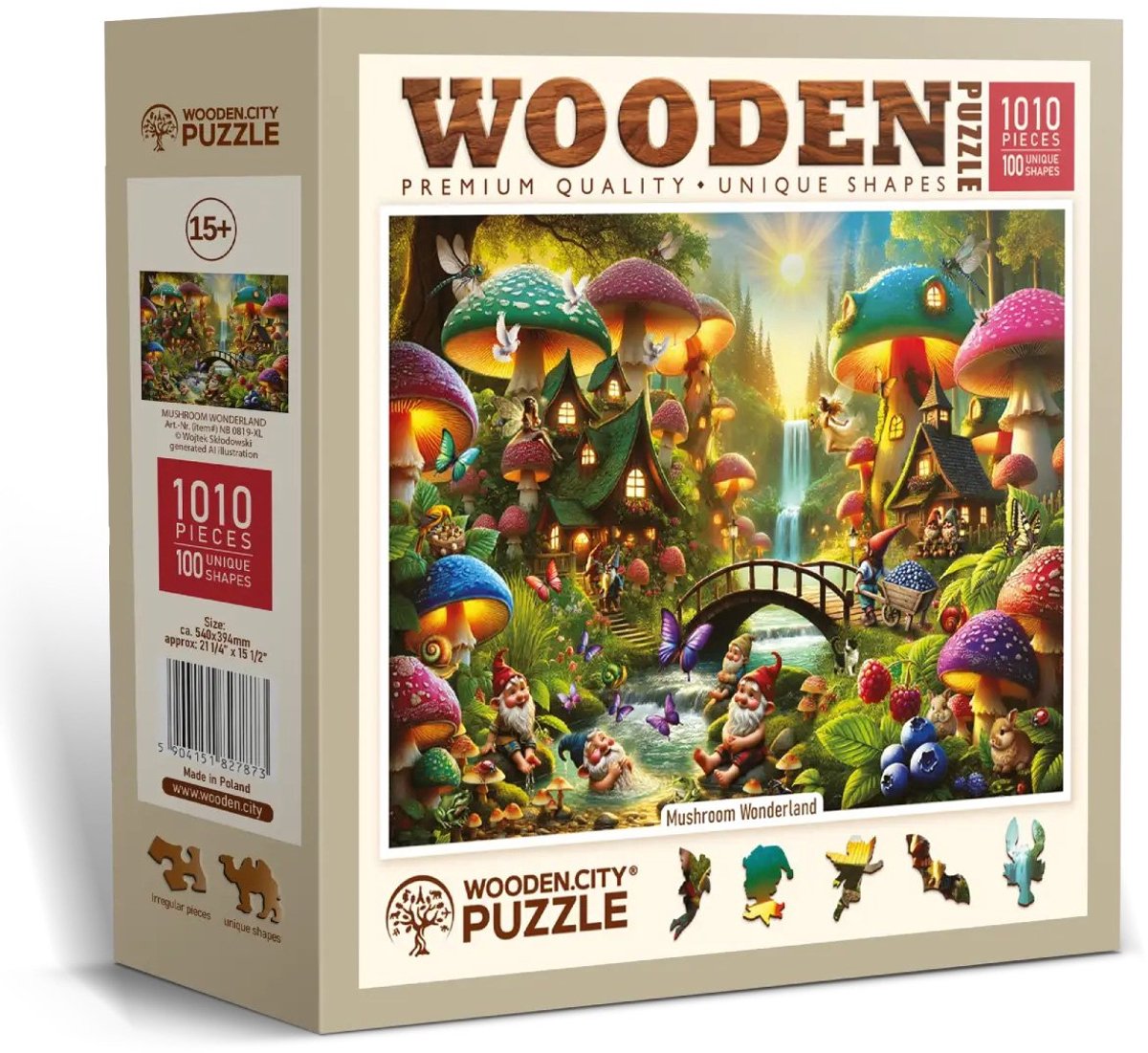 Ville en bois wooden.city puzzle en bois champignon pays des merveilles 1000 pièces fantaisie.