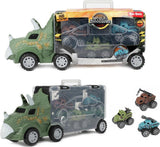 Camion dinosaure World of Dinosaurs avec 3 voitures à tirer