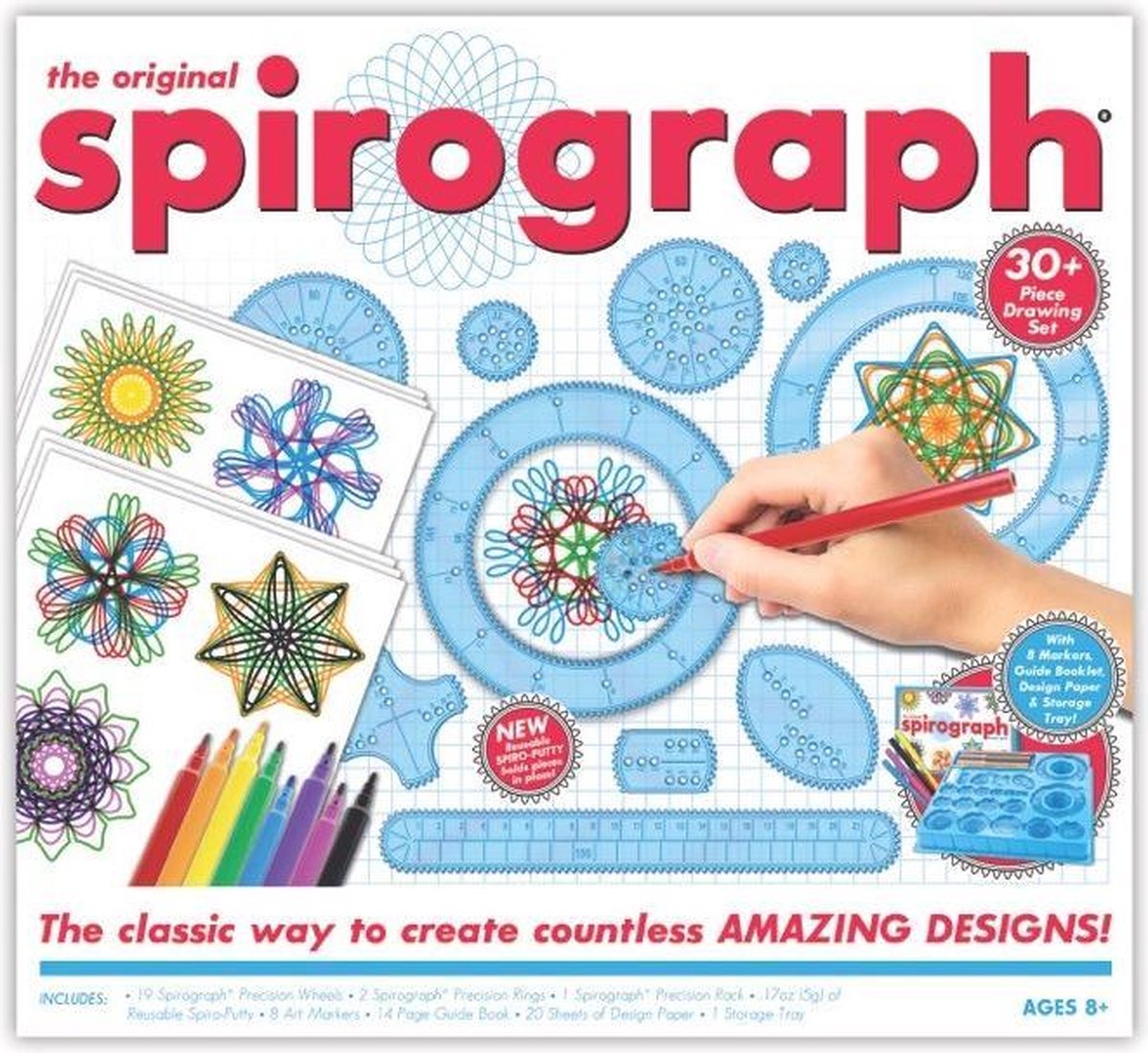 Coffret de jeu spirographe avec marqueurs