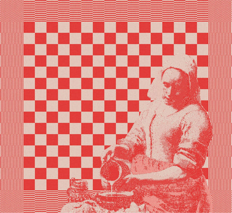 Ddddd torchon laitière 60 x 65 rouge | 6 pièces