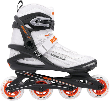 Roces icon x 80 rollers en ligne - rollers en ligne - blanc orange - taille 45