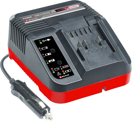 Chargeur de voiture Einhell - Power X-Change - 12 V - Courant de charge : 3 A - Electronique de protection pour la batterie de la voiture - Convient à toutes les batteries Power X-Change