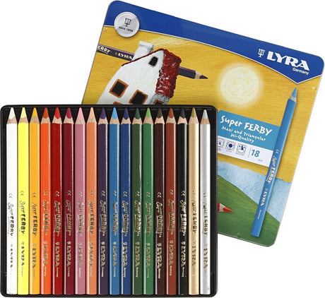 Lyra https: www.cchobby.nl super-ferby-1-crayons-de-couleur-l-18-cm-recharge-6-25-mm-différentes-couleurs-18-pièces-1-boîte