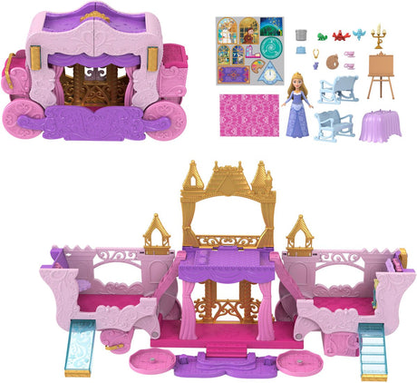 Disney Princess - Petit carrosse de poupée au château - Coffret de jeu 2 en 1