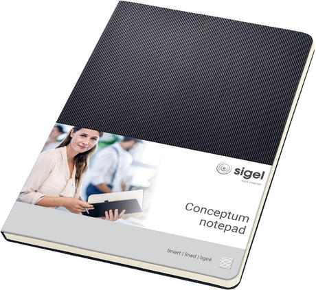 Bloc-notes Sigel - conceptum - a4 - couverture souple - à carreaux - noir - si-co802