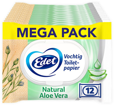 Papier toilette humide Edet aloe vera - 12 x 42 = 504 feuilles