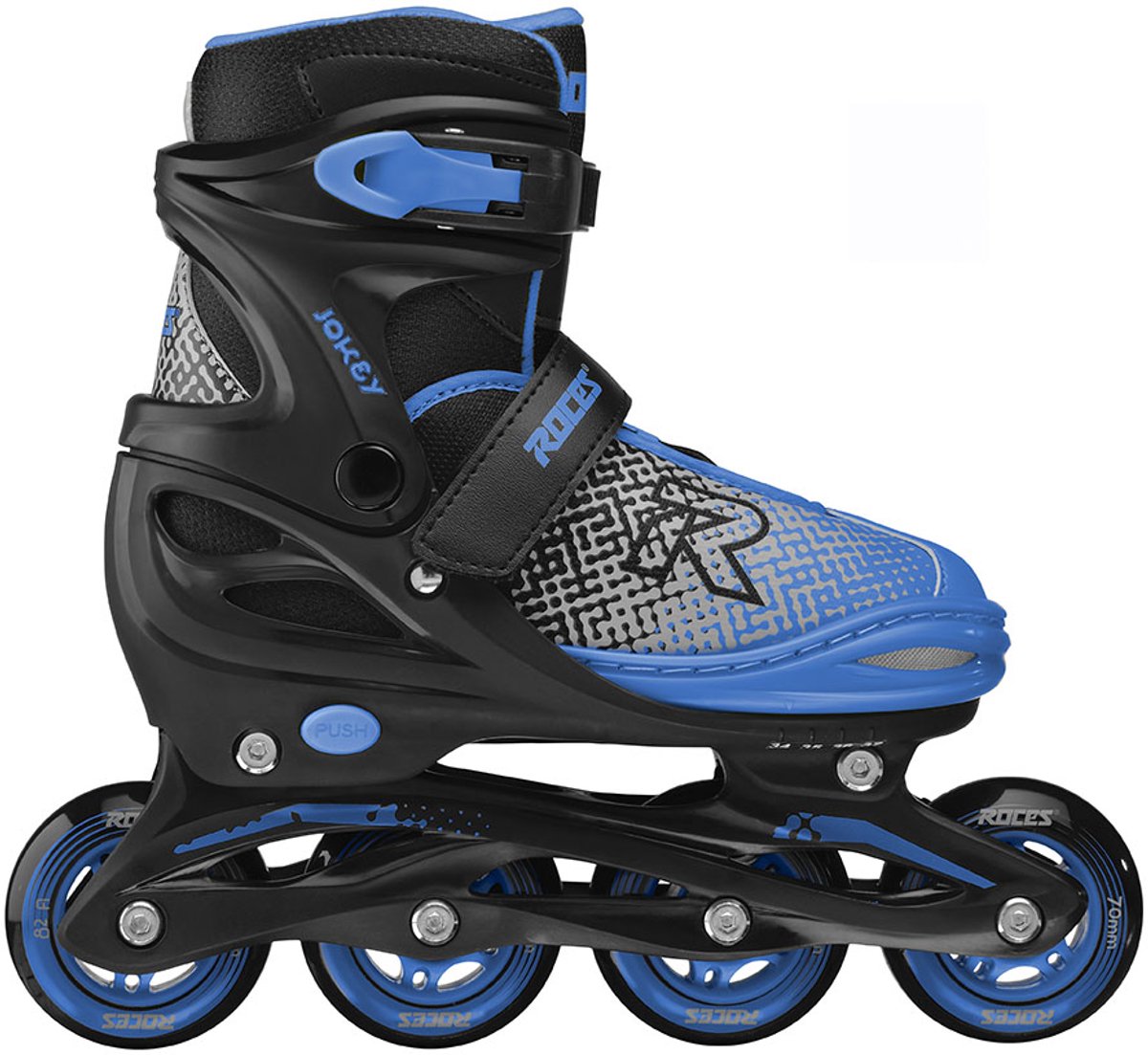 Roces jokey x patins à roues alignées réglables garçons - patins à roues alignées - patins de croissance - noir bleu - taille 30-33