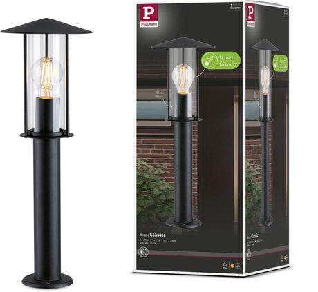 Paulmann borne d'éclairage classique anti-insectes ip44 500 mm 2200k 4,3w 420lm 230v noir E27 métal
